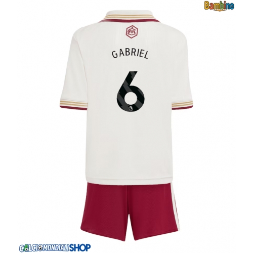 Maglie da calcio Arsenal Gabriel Magalhaes #6 Terza Maglia Bambino 2025-26 Manica Corta + Pantaloni corti)